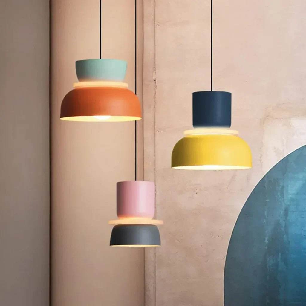 AmbiLoom - Stilfuld Color Block Nordisk Pendellampe til Moderne Hjem