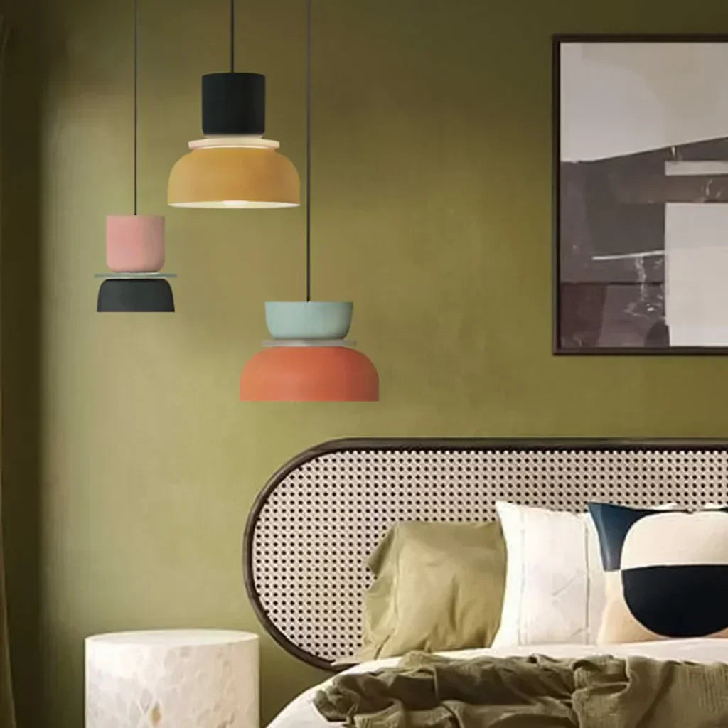 AmbiLoom - Stilfuld Color Block Nordisk Pendellampe til Moderne Hjem
