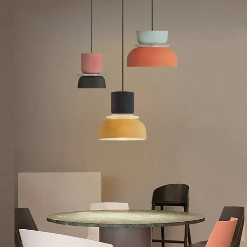 AmbiLoom - Stilfuld Color Block Nordisk Pendellampe til Moderne Hjem