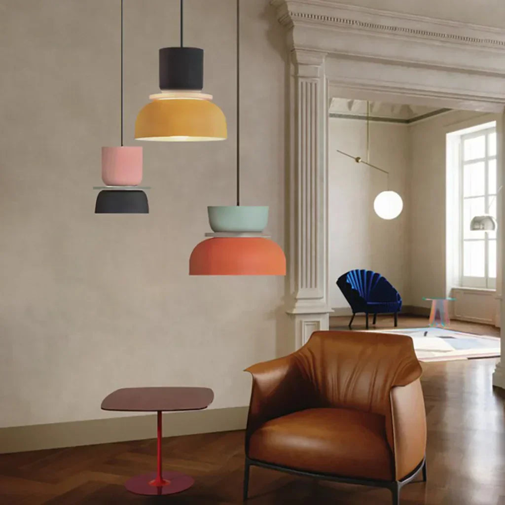 AmbiLoom - Stilfuld Color Block Nordisk Pendellampe til Moderne Hjem