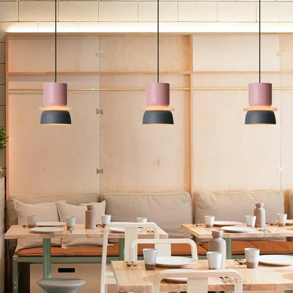AmbiLoom - Stilfuld Color Block Nordisk Pendellampe til Moderne Hjem