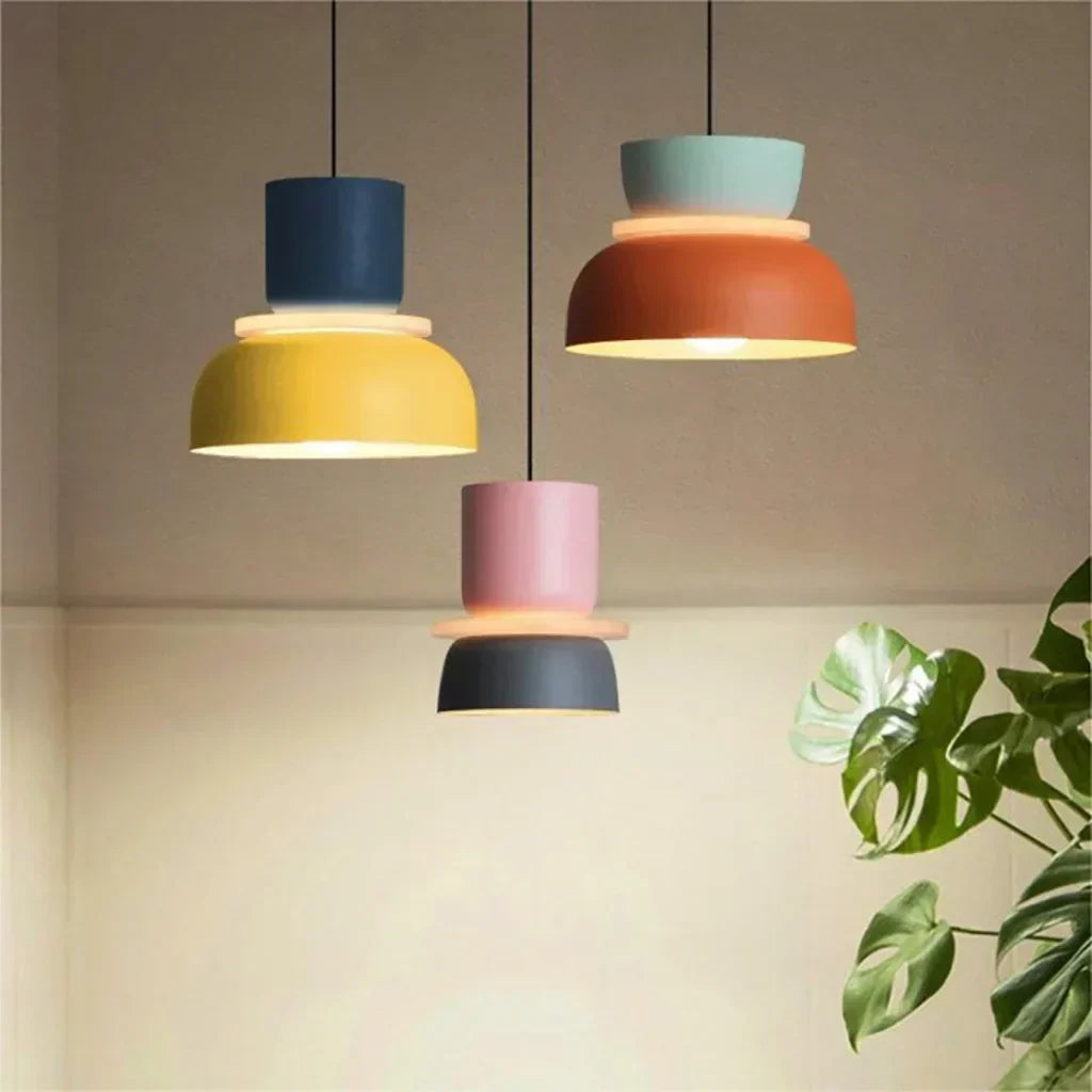 AmbiLoom - Stilfuld Color Block Nordisk Pendellampe til Moderne Hjem