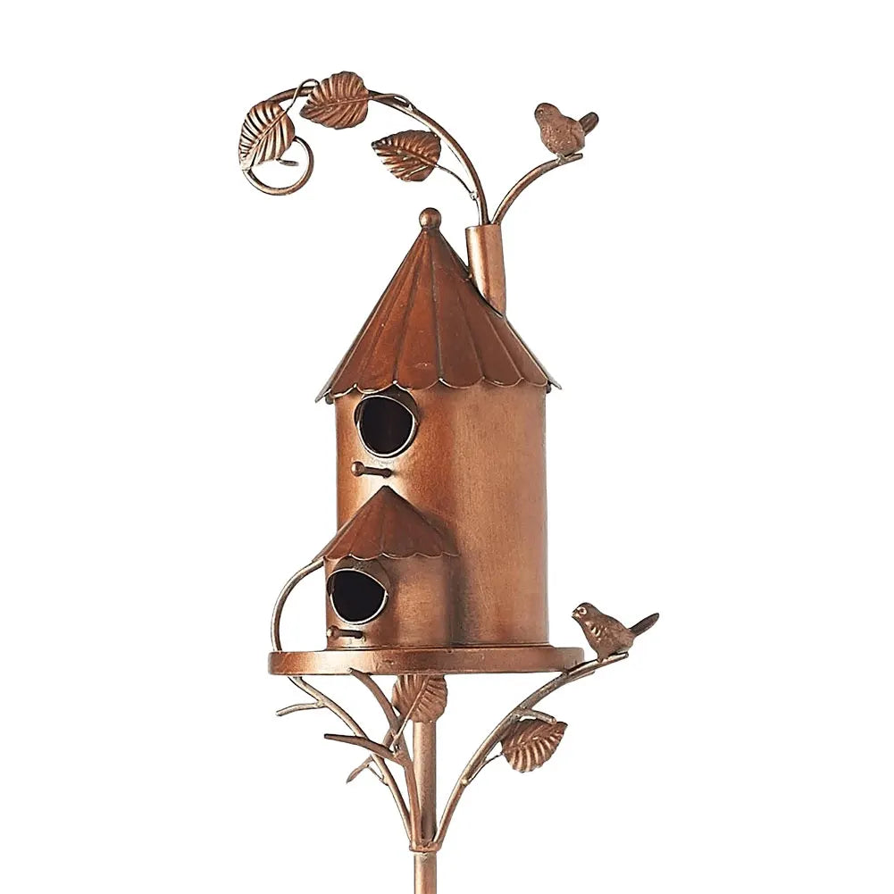 Cozyra - Featherhaven Metalen Vogelhuisje met Paal Duurzame Tuindecoratie