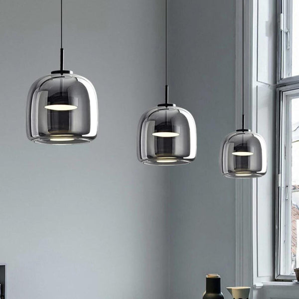 Luxlyn - Nordisk Sort Glas Pendellampe Moderne LED Luksus Hjem