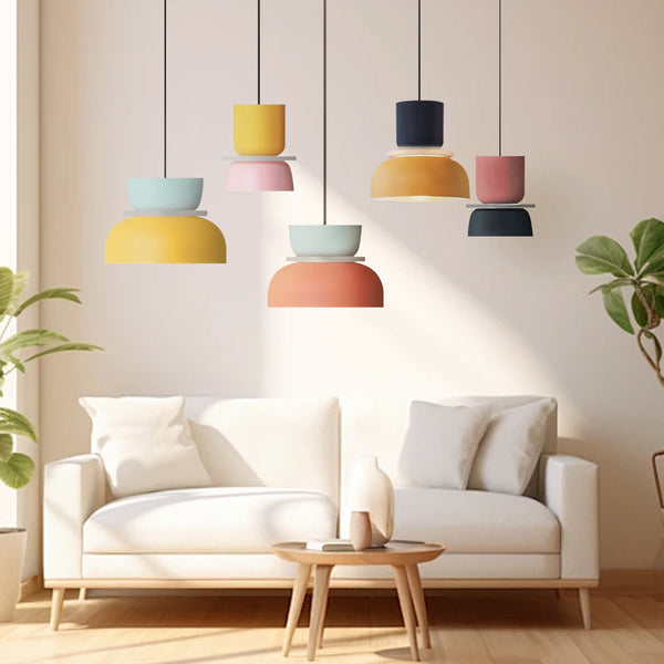 AmbiLoom - Stilfuld Color Block Nordisk Pendellampe til Moderne Hjem