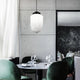 BrillLuma - Vintage Mælkehvidt Glas Geometrisk Krukke Vedhængslampe til Stilfuld Boligindretning