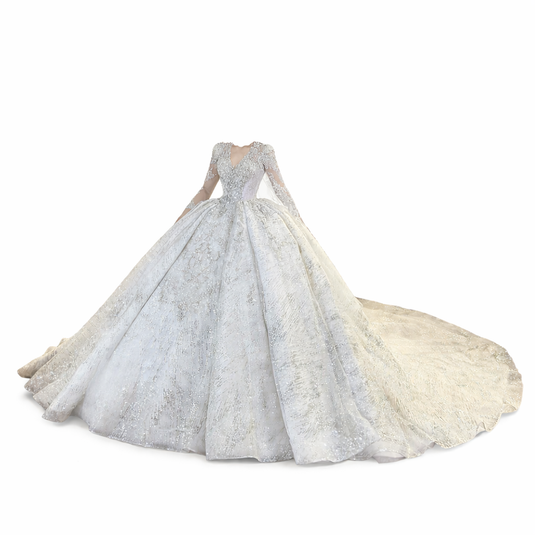 Amanda | Perlebroderet V-Hals Brudekjole 2026