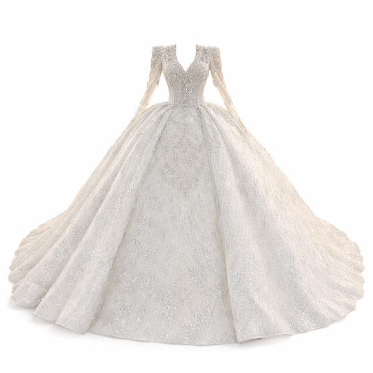 Amanda | Perlebroderet V-Hals Brudekjole 2026