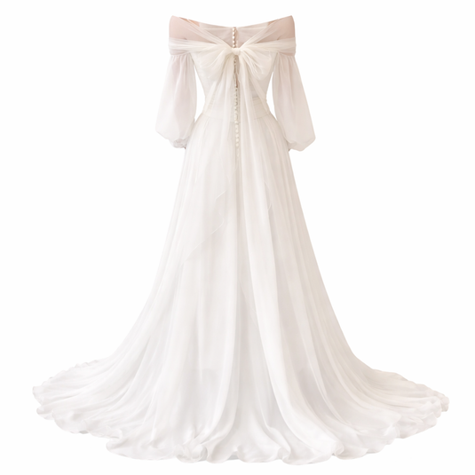 Fanan | Off-Shoulder Elfenben Havfrue Brudekjole