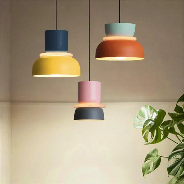 AmbiLoom - Stilfuld Color Block Nordisk Pendellampe til Moderne Hjem