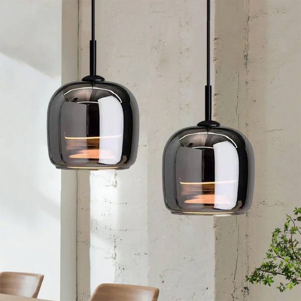 Luxlyn - Nordisk Sort Glas Pendellampe Moderne LED Luksus Hjem