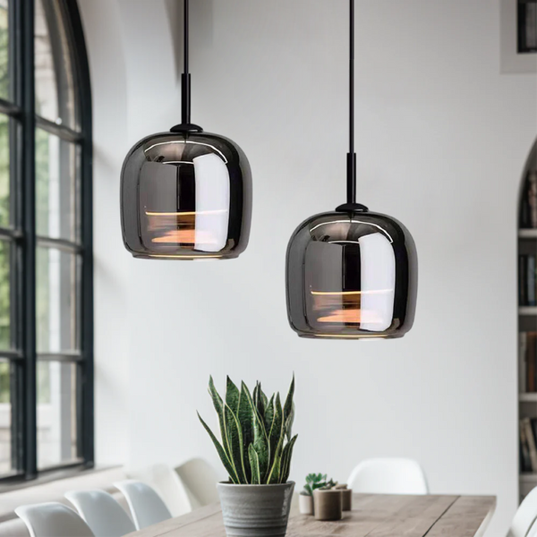 Luxlyn - Nordisk Sort Glas Pendellampe Moderne LED Luksus Hjem