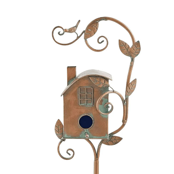Cozyra - Featherhaven Metalen Vogelhuisje met Paal Duurzame Tuindecoratie