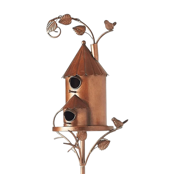Cozyra - Featherhaven Metalen Vogelhuisje met Paal Duurzame Tuindecoratie